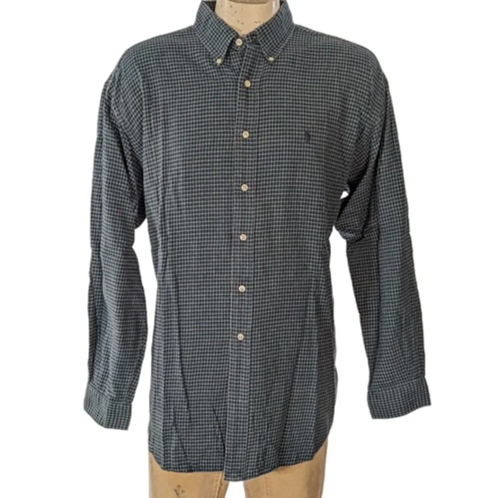 VTG Polo Ralph Lauren Blaire Flannel Check Cotton Button Down Shirt Sz XL EUC